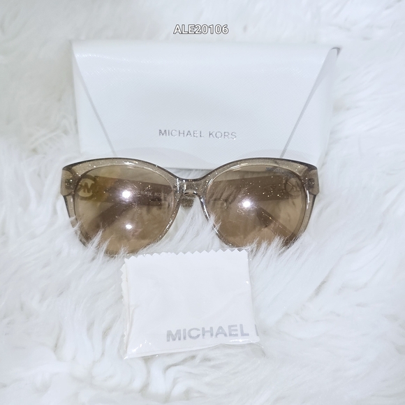 Michael Kors Women's Brown Sunglasses MK6026 Tabitha I. Champang Glitter Cat Eye - Picture 10 of 12